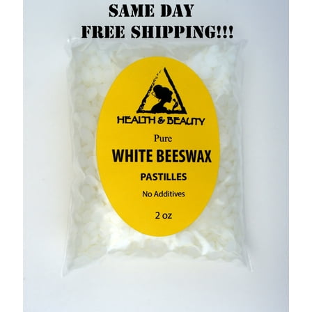 WHITE BEESWAX BEES WAX ORGANIC PASTILLES BEARDS PREMIUM 100% PURE 2 OZ