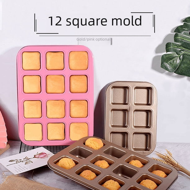 Molde para pan antiadherente cuadrado con forma de taza, para hacer mini hamburguesas, para hornear en casa