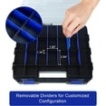thumbnail image 4 of UYGDUY-Tools Organizer Box Small Parts Storage Box 50-Compartment Double Side Hardware Organizers with Removable Plastic Dividers for Screws, Nuts, Nails, Bolts, Blue, 4 of 4
