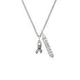 thumbnail image 2 of Delight Jewelry Silvertone Ribbon with Softball Silvertone Forever Bar Charm Necklace, 23", 2 of 4
