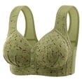 thumbnail image 2 of EaskTriop Front Closure Bras for Older Women Wireless No Underwire Supportive Full Coverage Snap Closing Seniors Comfort Daisy Bra, 2 of 6