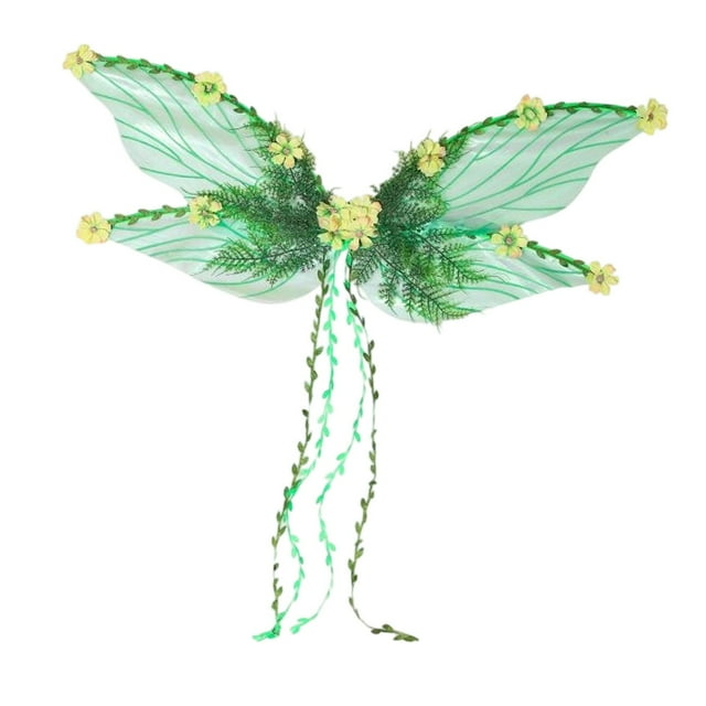 de hada con flores y hojas, accesorio para disfraz de princesa, de para presentaciones escénicas, festivales y fiestas temáticas. Verde