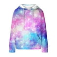 thumbnail image 4 of Zedker Fashion Tie-Dyed Adjustable Hood Cord Casual Hooded Sweatshirts for Women,Comfy Loose Long Sleeve Fall Tops with Kangaroo Pocket,Multicolor,L, 4 of 5