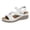 White, variant on Rokment Women's Orthopedic Walking Sandals with Arch Support Comfortable Stylish Casual Leather Platform Wedge Orthotic Beach Summer Dressy Shoes Black Size 6