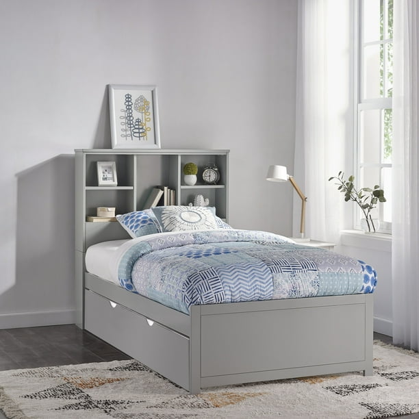 Teen Caspian Bookcase Twin Bed, White Twin Trundle Bed With Bookcase Headboard