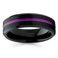thumbnail image 2 of 6mm Purple Tungsten Wedding Ring,Purple Wedding Ring,Tungsten Carbide Ring,Engagement Ring,Black Tungsten Ring, 2 of 4