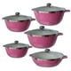 thumbnail image 1 of Batería de Cocina RD Royal Cook Rosa Granito/tapa cristal 10 piezas, 1 of 5