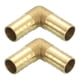 thumbnail image 1 of Conector de codo en ángulo recto de latón de 2 paquetes, conector de acoplamiento de latón de 5/8" ID, accesorios de manguera de aire para conectar agua, combustible, aire, mangueras de aceite, 1 of 7