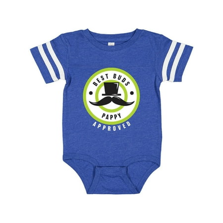 

Inktastic Best Buds Pappy Approved with Tophat and Mustache Gift Baby Boy Bodysuit