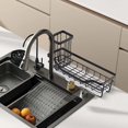 thumbnail image 3 of Hyasfey Sponge Holder Kitchen Sink Organizer with Drain Tray Rustproof Corrosion Resistant Sink Caddy Storage Holder, 3 of 8