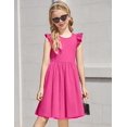 thumbnail image 4 of Arshiner Toddler Dress Girls Summer Ruffle Sleeve Backless Dresses Casual Sundress with Pockets, 4 of 6