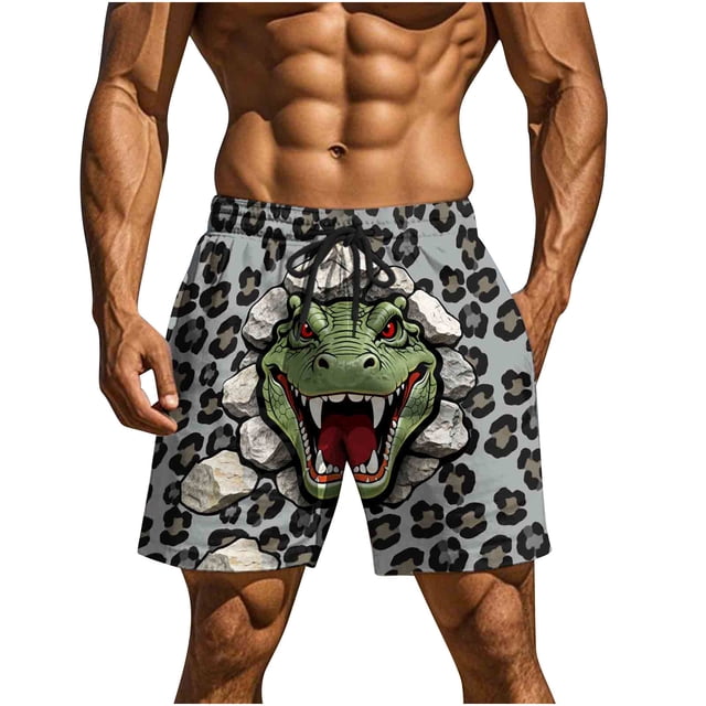 Tauxra Men Swim Trunks with Pockets Quick Dry Beach Shorts for Men Elastic Waist 5 Inch Inseam Summer Bottoms