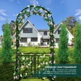 thumbnail image 6 of SCENDOR Heavy-Duty Arch with Gate, Iron Arbor Trellis Arbor Archway for Climbing Plants Roses Vines Support Rack, Outdoor Lawn Backyard Patio Wedding Party Ceremony Decoration, 6 of 7