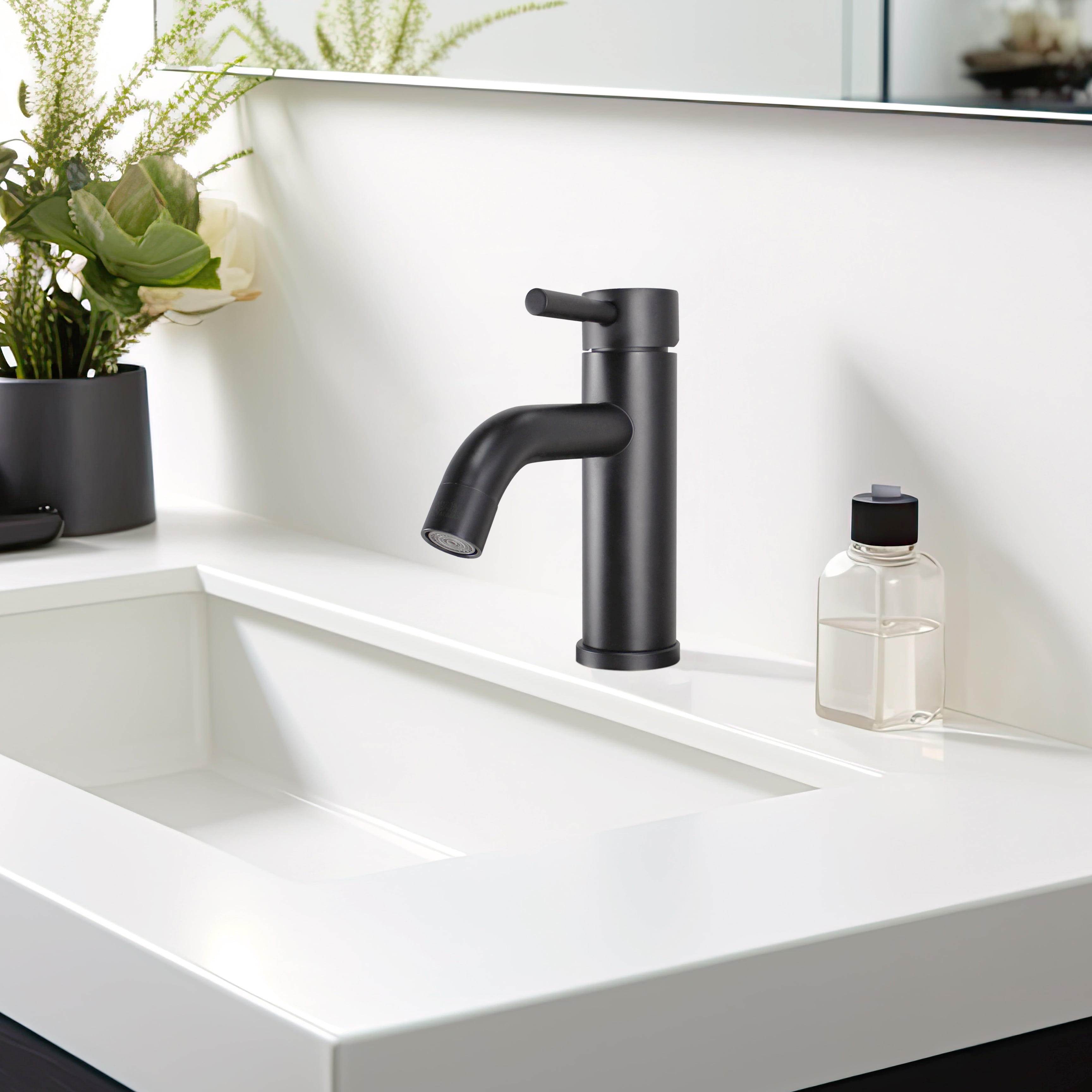 Better Homes & Gardens Elmont Single Handle Bathroom Sink Faucet, Matte Black, Includes Push Pop-Up Drain