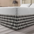 thumbnail image 1 of Abstract Bed Skirt, Repeating Stripes with Curved Line Motifs Modern Art Style Tile Design, Elastic Bedskirt Dust Ruffle Wrap Around for Bedding Decor, 4 Sizes, Beige Charcoal Grey, by Ambesonne, 1 of 2