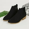 thumbnail image 4 of HAOTAGS Ankle Boots for Women, Casual Low Heel Side Zipper Booties Black 7, 4 of 8