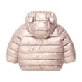 thumbnail image 4 of bbymog Girls' Fashion Cute Bear Ears Puffer Jacket with Hood Winter Warm Fleece Zip up Baby Jacket Coat Baby Clothes for Girls Pink B 3 Years, 4 of 5