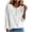 White, variant on Women's Lace Trim 3/4 Sleeve Henley Top Soft Cotton Blend Shirt for Casual Light Workwear(White, XXL)