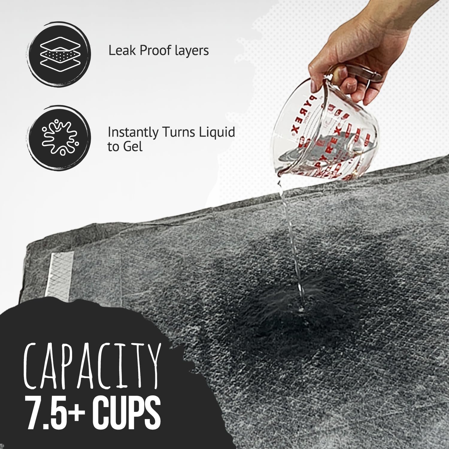 Bulldogology Premium Carbon Black Puppy Pee Pads with Adhesive Sticky Tape - Large Housebreaking Dog Training Wee Pads (24x24) 6 Layers with Extra Quick-Dry Bullsorbent Polymer