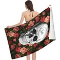 thumbnail image 2 of Skeleton Flower Ball Microfiber Sand Free Beach Towel Oversized Quick Dry Absorbent for Pool Swimming Bathroom Beach Towel 32x52 Inch, 2 of 14