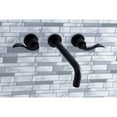 thumbnail image 4 of Kingston Brass KS8020DFL NuWave Two-Handle 3-Hole Wall Mount Roman Tub Faucet in Matte Black, 4 of 7