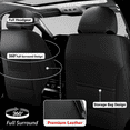 thumbnail image 6 of HUONA Leather Seat Cover Set Front and Rear Car Seat Protectors Full Set for Ram 1500 2500 3500 2009-2025 Black, 6 of 7