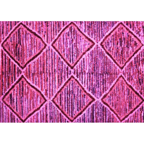 Ahgly Company Indoor Rectangle Abstract Pink Contemporary Area Rugs, 6' x 9'