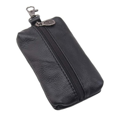 RnemiTe-amo Deals！Storage Bins Storage Box Unisex Leather Key Case Wallet Pouch Bag Keychain Holder with Key Ring Zipper