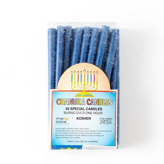Holy Land Gifts 351503 No.9169 Hanukkah Candles, Blue - 5.5 in. - Pack of 45
