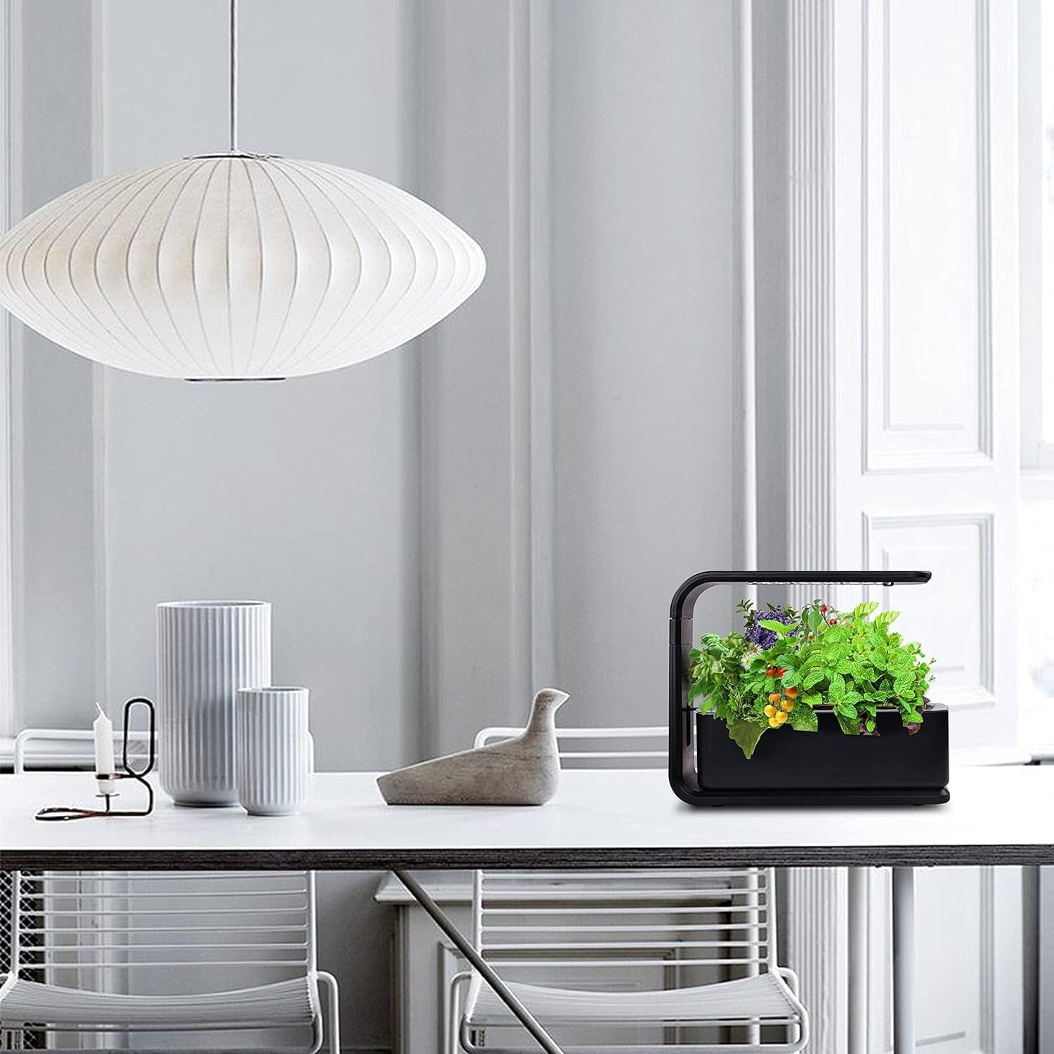 Elevon Sprout Indoor Hydroponic Herb Garden with LED Grow Light for Home, Black