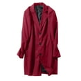 thumbnail image 4 of Men's Mid-Length Wool Trench Coat, Trendy Business Single-Breasted Outerwear, Red, XXL, 4 of 6