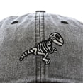 thumbnail image 2 of Dalix Fossil Embroidered Dinosaur T Rex Cotton Dad Hat Baseball Cap Adjustable Mens in Washed Black, 2 of 5