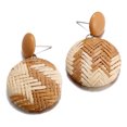 thumbnail image 5 of Kiplyki Bohemian Style Wood Bamboo Rattan Geometric Round Earrings Ladies Jewelry, 5 of 7