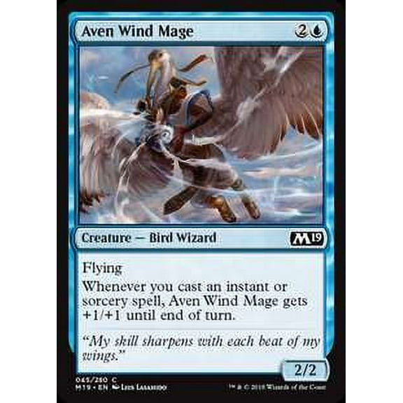 MtG Core Set 2019 Aven Wind Mage #45