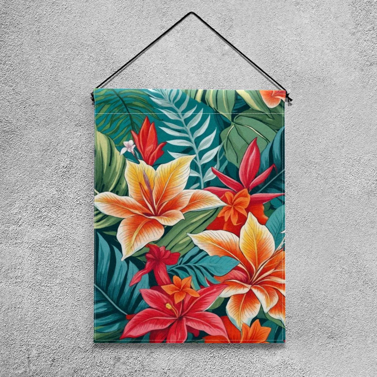 Welcome Colorful Leaves Tropical Pattern Garden Flag, Vertical Double Sided Small House Flag, Yard Farmhouse Outdoor Deck Veranda Lawn Decor 28x40 Inch