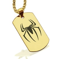 Stainless Steel Spider-Man Dog Tag Pendant Necklace