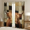 thumbnail image 2 of Castle Fairy Highland Cow Blackout Curtains Set of 2 (52x84 Each) for Teens,Geometric Plaid Window Curtains,Animal Print Curtains and Drapes,Lightweight Room Decor, 2 of 6