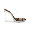 thumbnail image 3 of BLISSFUL STEP Women's Platform Clear Block Heel Slide Sandals Leopard 7.5, 3 of 7