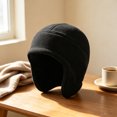 thumbnail image 3 of Fuzz Ear Flap Beanie Hat for Men Thermal Windproof Winter Skull Cap with Ear Covers Black Free Size, 3 of 5
