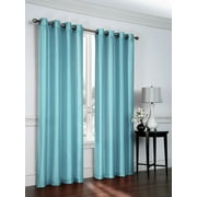 2 Pack: Regal Home Collections Ultra Luxurious Semi Sheer Shimmer Grommet Top Curtain Panels - Turquoise