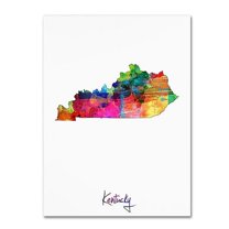 Trademark Fine Art "Kentucky Map" Canvas Art by Michael Tompsett