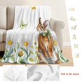 thumbnail image 5 of Daisy Flower Blanket Soft Cozy Warm Throw Blanket for Couch, Plush Fuzzy Flannel Fleece Blankets for Sofa, Country Rabbit Floral Wildflower Butterfly Bed Blankets Lightweight Gifts for Women, 40"x50", 5 of 9