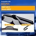 thumbnail image 2 of HAHDAXIA RAINTOK Windshield Wiper Blades Replacement for Acura MDX 2007 2008 2009 2010 2011 2012 2013 Original Factory Quality Front Rear Wipers Blade Set for Car - 26" 21" 12" (Piece of 3), 2 of 6