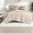 thumbnail image 3 of Premium 3Piece Bedding Sets King/Cal King Textured Stripe Polyester Comforter with Terracotta Finish, 3 of 9