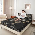 thumbnail image 4 of Manfei Flying Butterflies 4pcs Bed Sheets for Teens Adults,Chic Flowers King Sheets,Exotic Style Super Cozy Sheet Set,Microfiber Bedroom Decor, 4 of 7