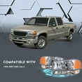 thumbnail image 5 of For GMC Sierra Yukon 99-07 4Pcs Chrome Housing Amber Headlights+Bumper Lamp, 5 of 5
