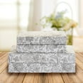 thumbnail image 4 of Mocassi 3-Piece Duvet Set, Paisley Design, Comforter Cover with Corner Ties & Button Closure, Full/Queen, Gray, 4 of 5