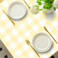 thumbnail image 3 of Spring Easter Tablecloth Rectangle, Flower Bunny & Eggs Buffalo Plaid Decorative Table Cloths Stain Resistant Fabric Table Cover for Dinner/Party/Picnic/Outdoor (Yellow, 60 x 120 Inch), 3 of 6