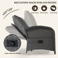thumbnail image 4 of NOBLEMOOD 6 Pcs Patio Furniture Set, Wicker Outdoor Sectional Set w/ Mix Gray Sofas, Ottomans & Glass Coffee Table for Garden, Poolside, Backyard, 4 of 6