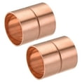 thumbnail image 1 of Unique Bargains 32mm Straight Copper Pipe Coupling Connecting Adapter Solder Connection for Plumbing 2 Pack, 1 of 5